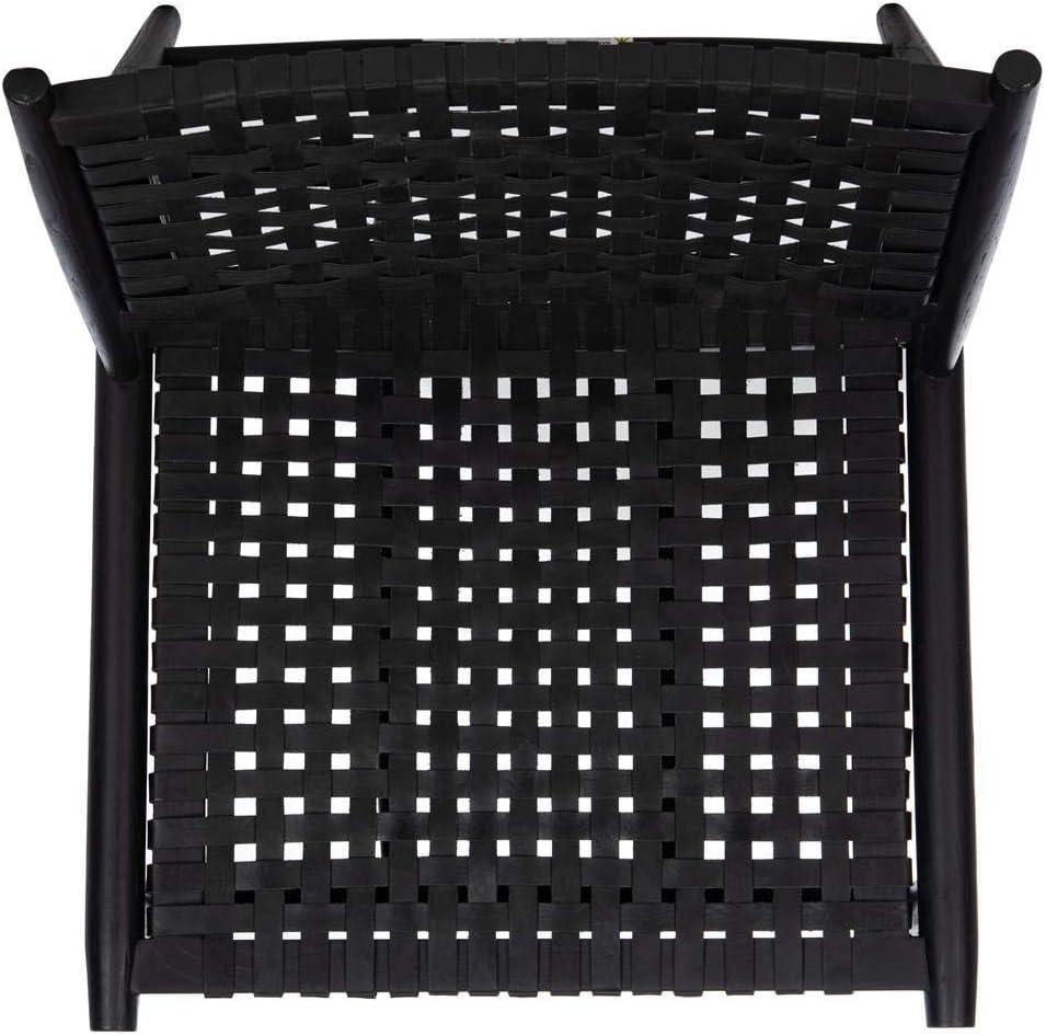 image:imageSafavieh Home Soleil Natural and White Leather Woven Accent ChairBlack Black