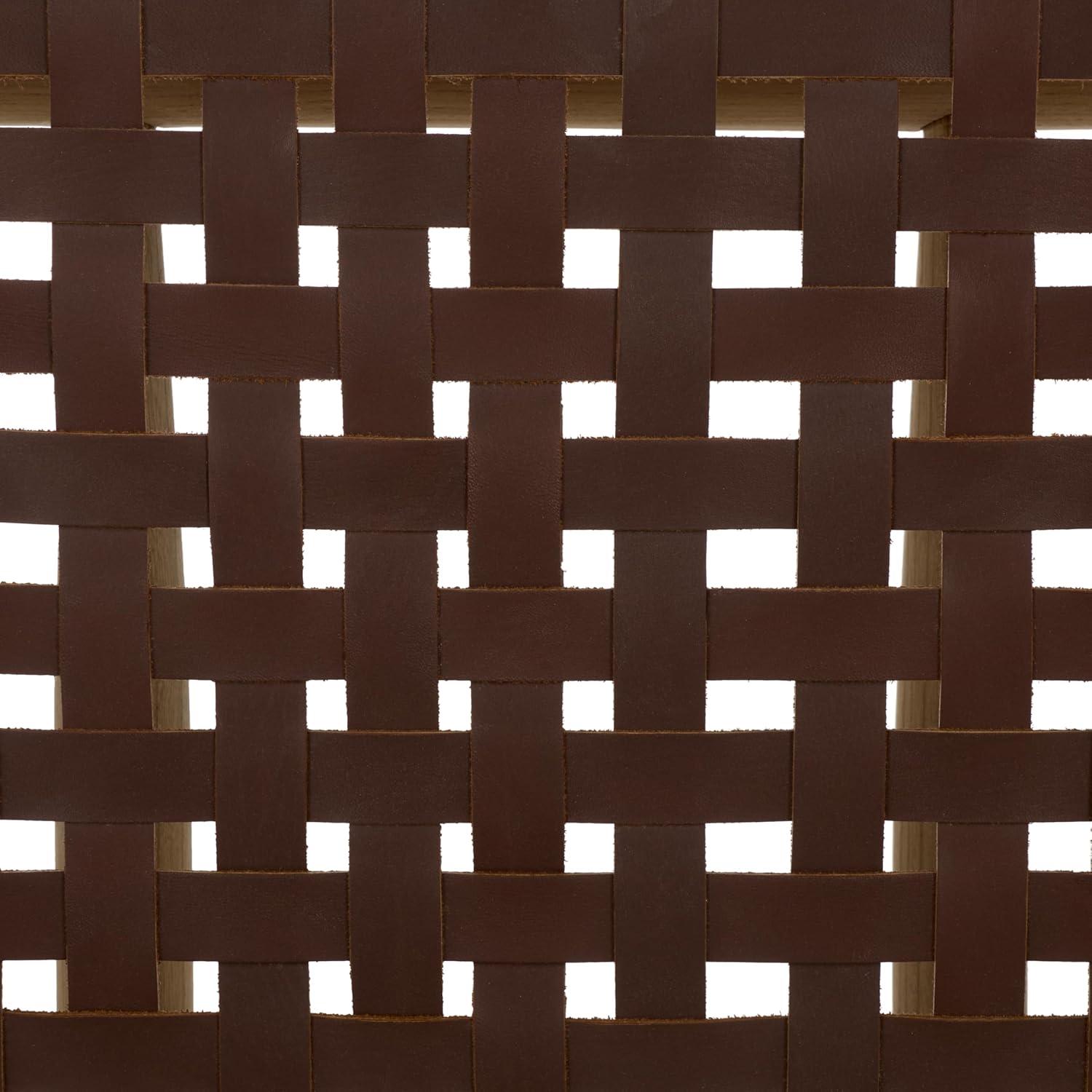 image:imageSafavieh Home Soleil Natural and White Leather Woven Accent ChairCognac Natural