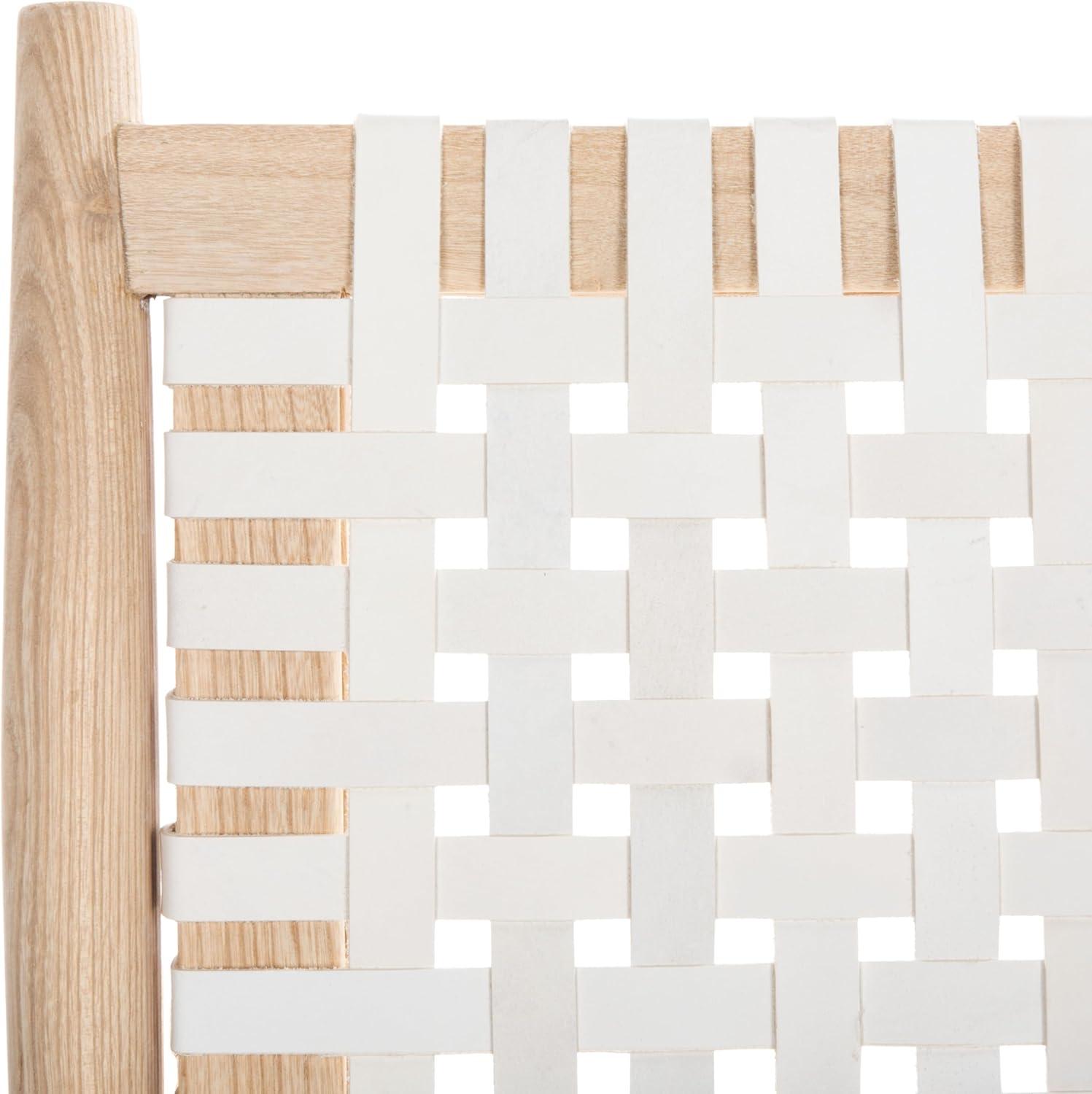 image:imageSafavieh Home Soleil Natural and White Leather Woven Accent ChairWhite Natural