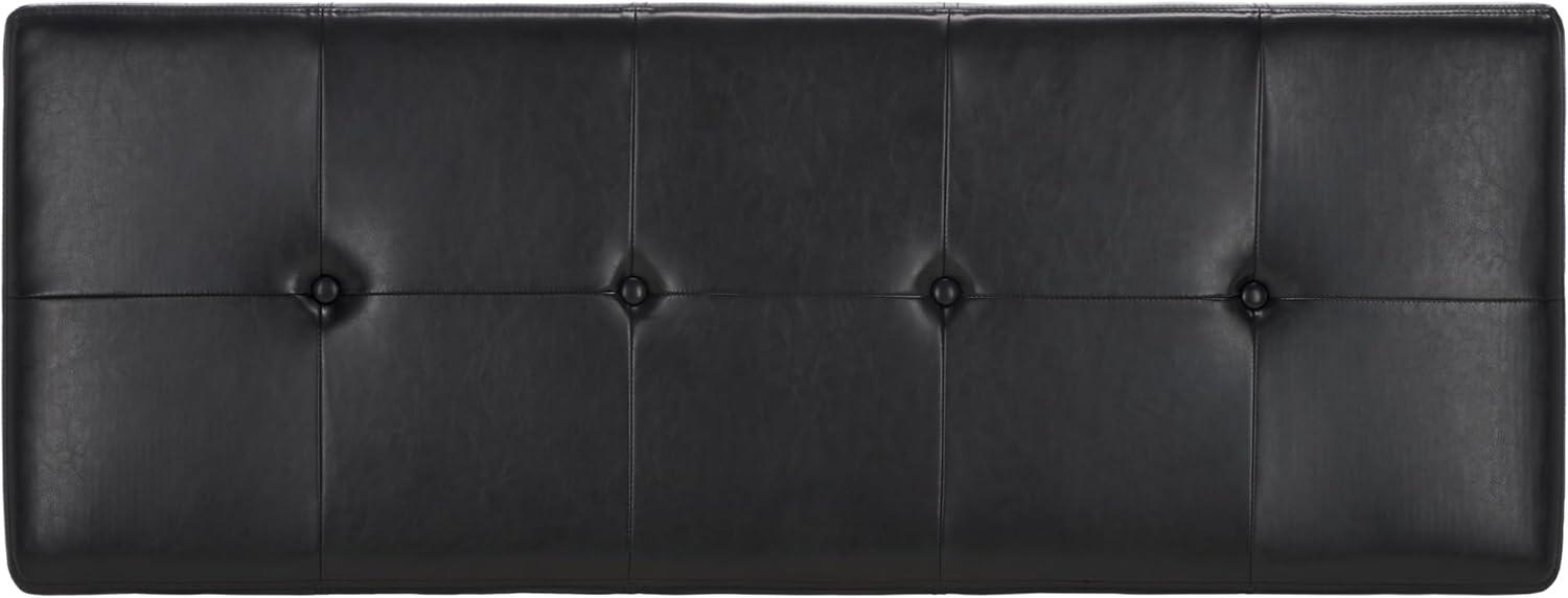 image:imageSafavieh Hudson Collection NoHo Tufted Brown Leather Large Storage BenchBlack