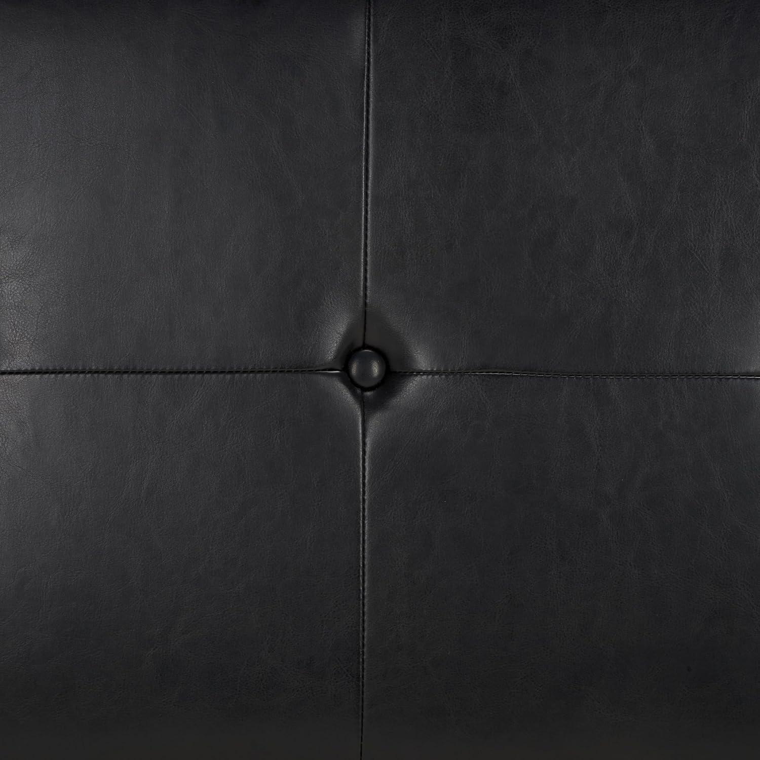image:imageSafavieh Hudson Collection NoHo Tufted Brown Leather Large Storage BenchBlack