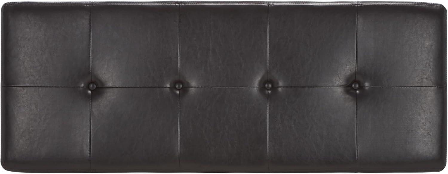 image:imageSafavieh Hudson Collection NoHo Tufted Brown Leather Large Storage BenchBrown
