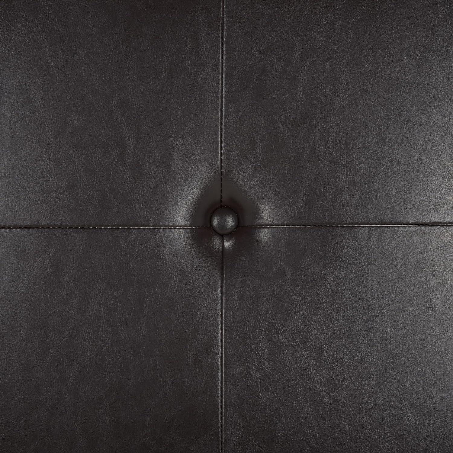 image:imageSafavieh Hudson Collection NoHo Tufted Brown Leather Large Storage BenchBrown
