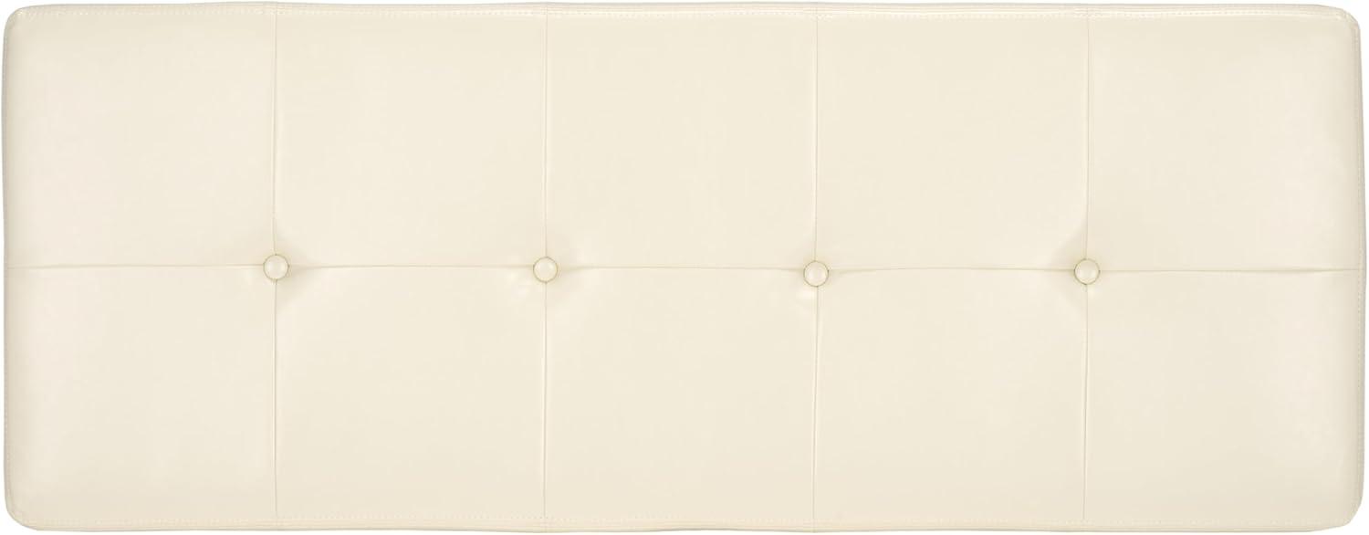 image:imageSafavieh Hudson Collection NoHo Tufted Brown Leather Large Storage BenchFlat Cream
