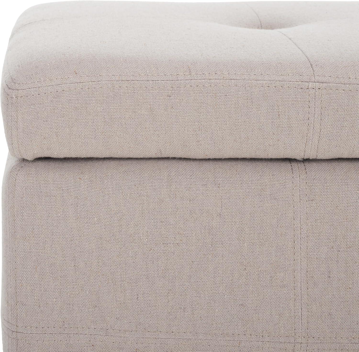 image:imageSafavieh Hudson Collection NoHo Tufted Brown Leather Large Storage BenchTaupe