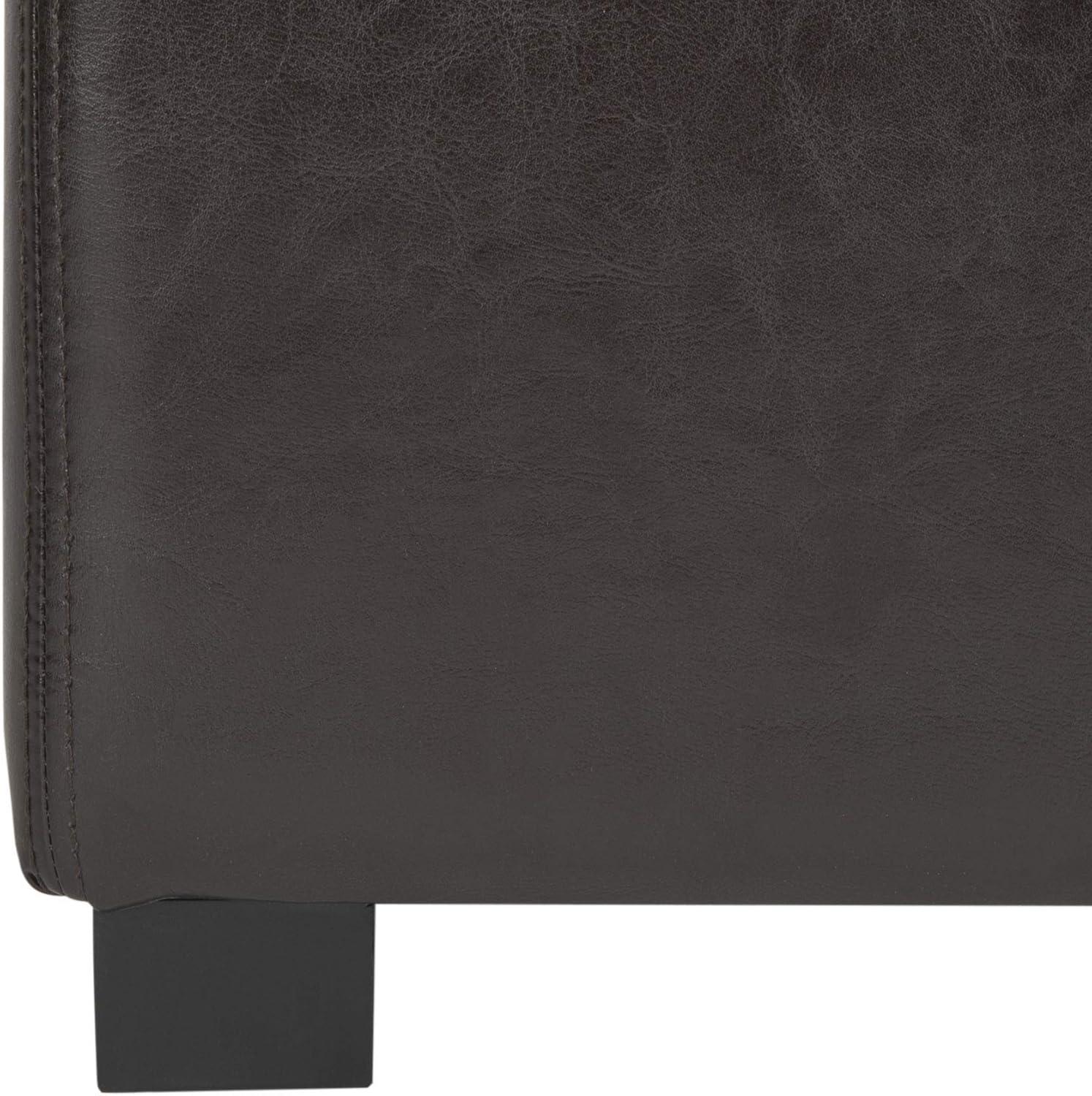 image:imageSafavieh Hudson Collection Ryder Leather Square Flip Top OttomanBrown