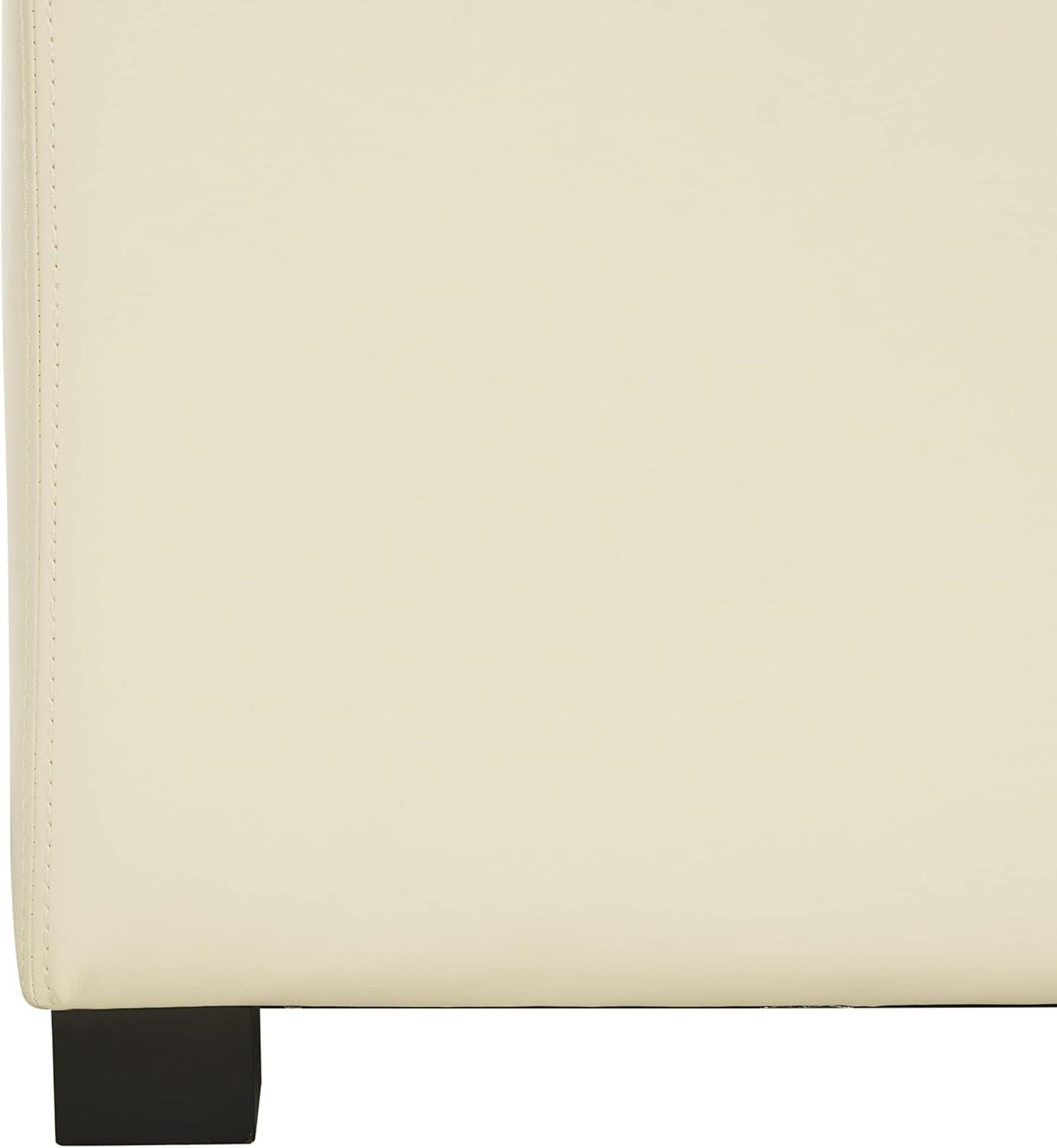 image:imageSafavieh Hudson Collection Ryder Leather Square Flip Top OttomanFlat Cream