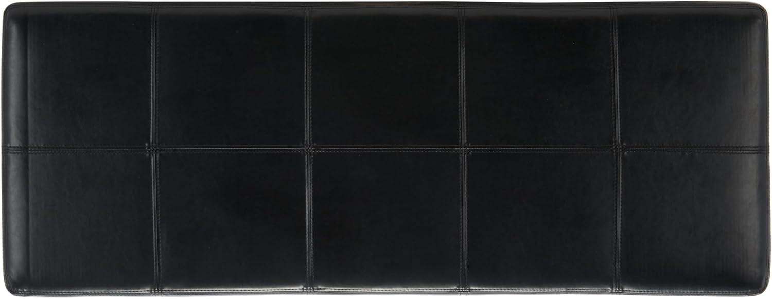image:imageSafavieh Hudson Collection Williamsburg Brown Leather Large Storage BenchBlack