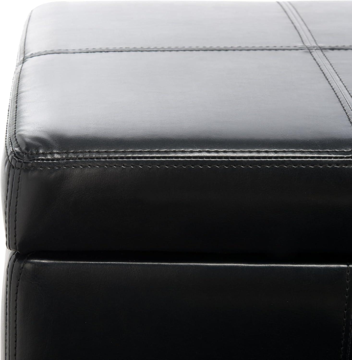 image:imageSafavieh Hudson Collection Williamsburg Brown Leather Large Storage BenchBlack