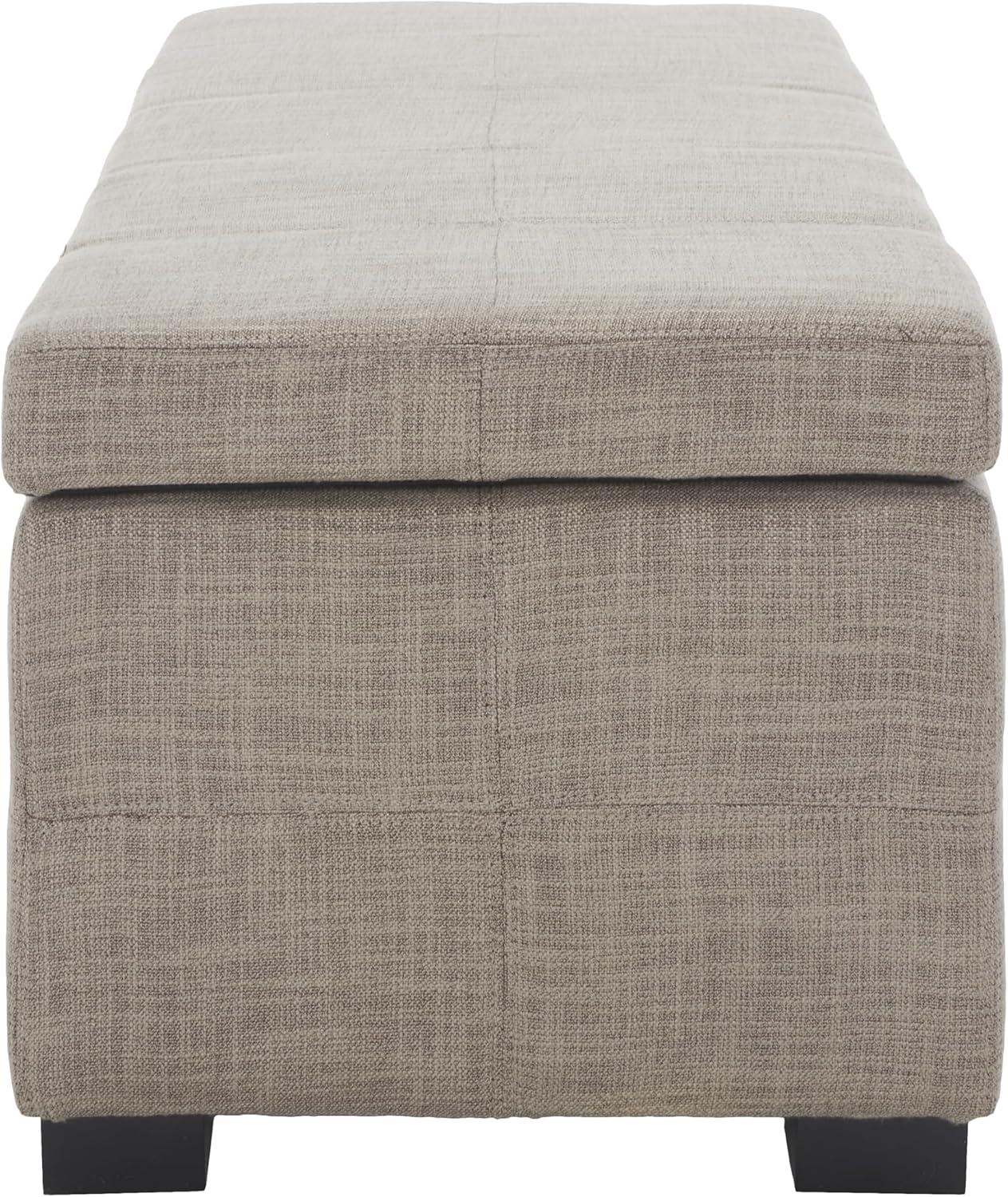 image:imageSafavieh Hudson Collection Williamsburg Brown Leather Large Storage BenchStone