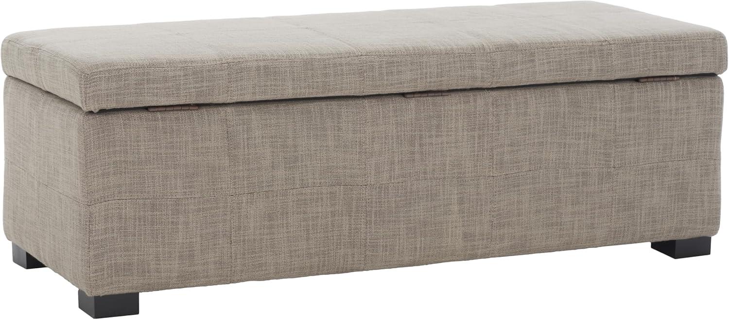 image:imageSafavieh Hudson Collection Williamsburg Brown Leather Large Storage BenchStone