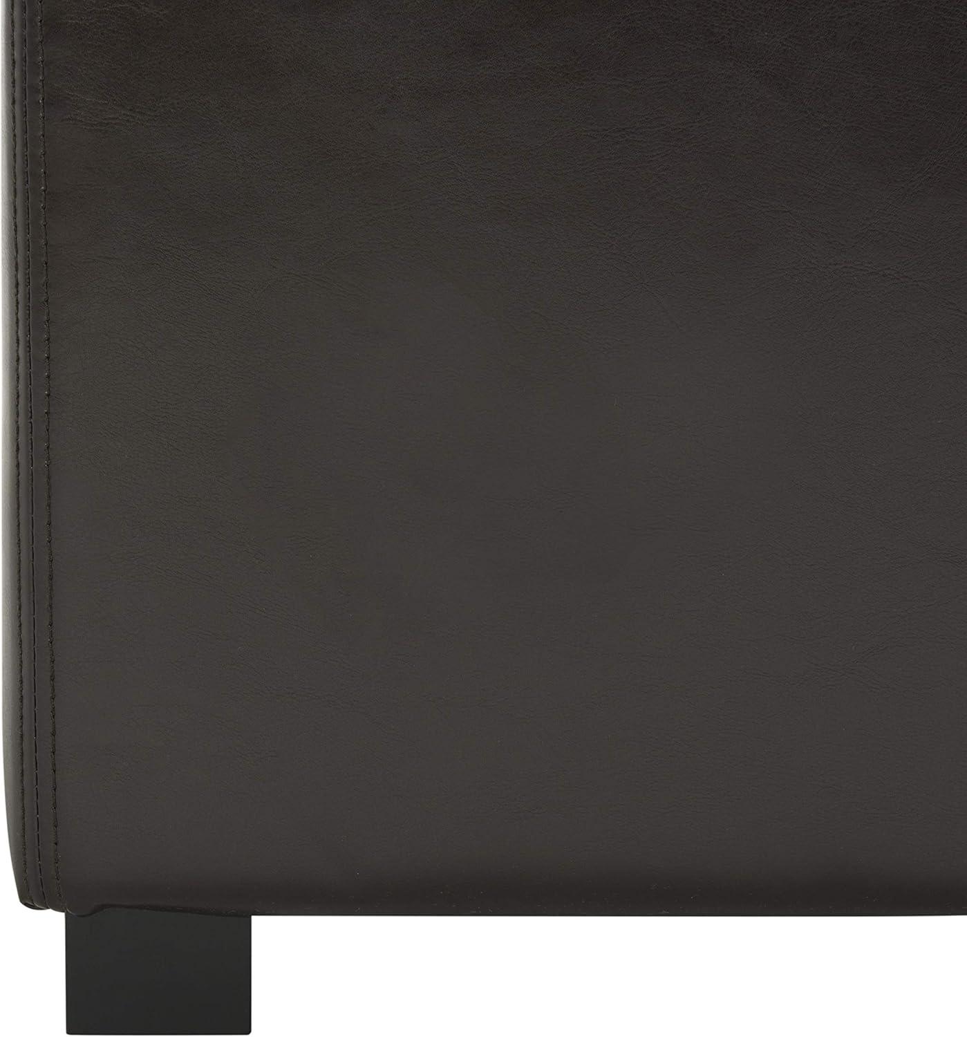 image:imageSafavieh Hudson Collection Williamsburg Brown Leather Square Storage OttomanBrown