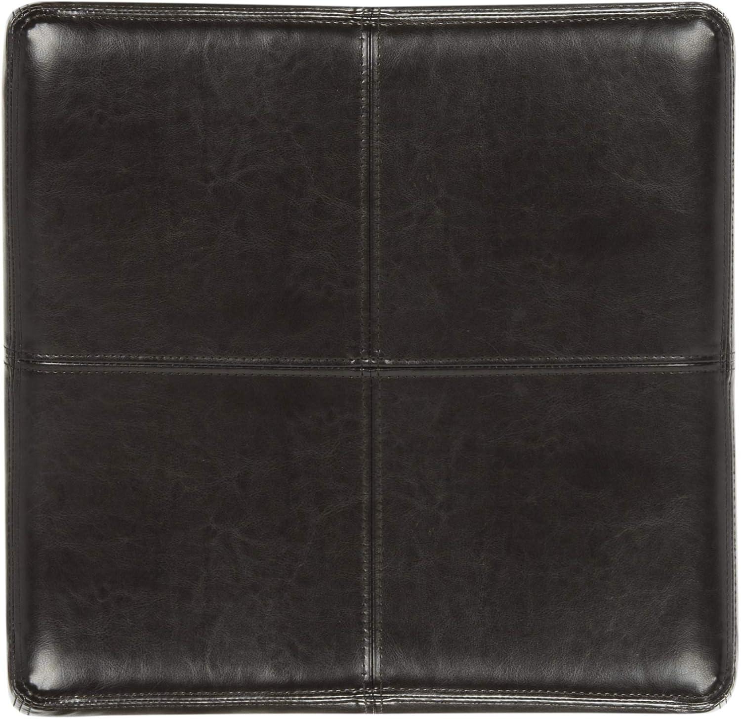 image:imageSafavieh Hudson Collection Williamsburg Brown Leather Square Storage OttomanBrown