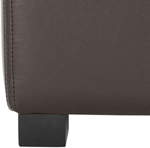 image:imageSafavieh Hudson Collection Williamsburg Brown Leather Square Storage OttomanBrown