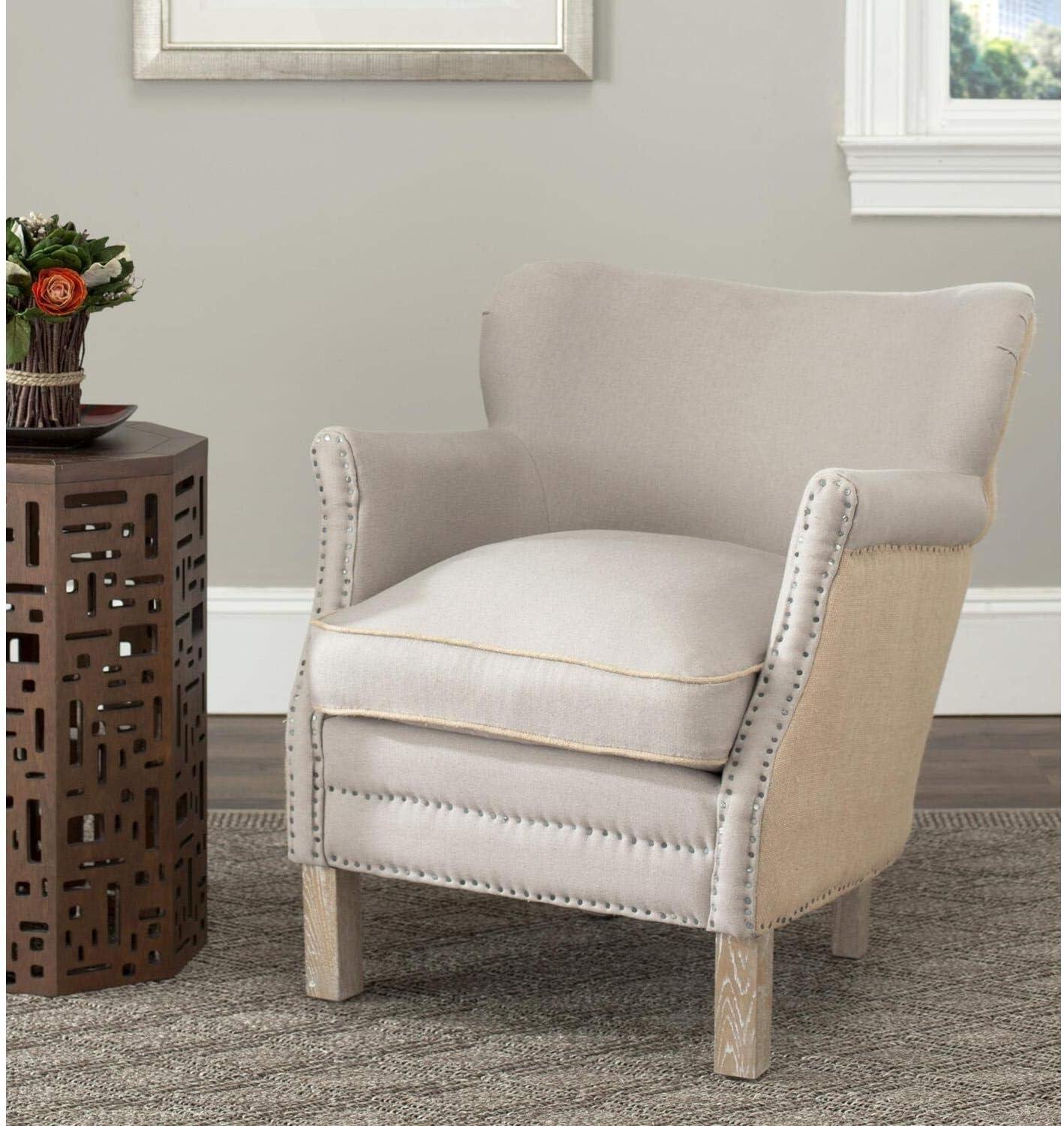 image:imageSafavieh Mercer Collection Connie Beige Linen Club Chairgrey