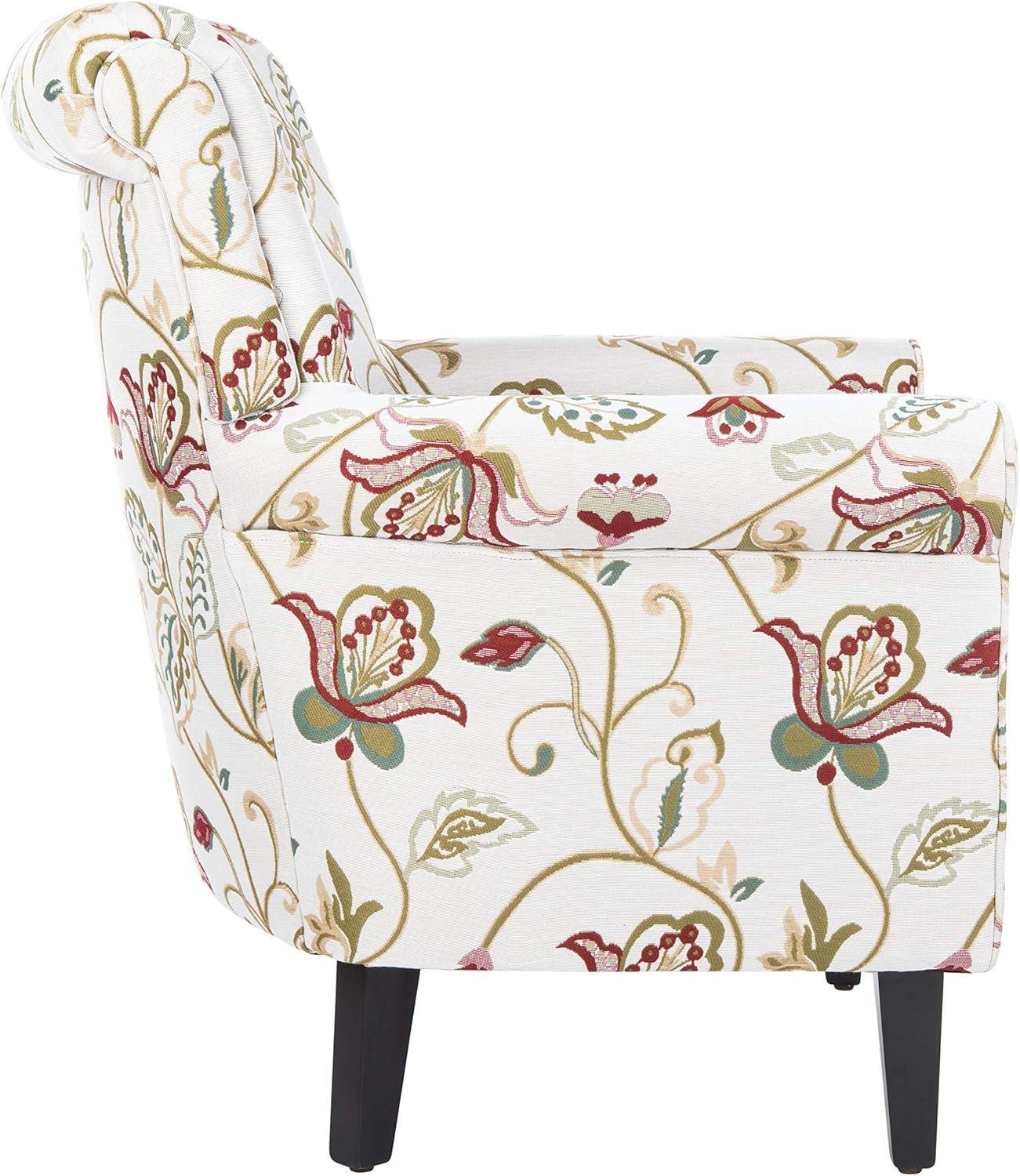 image:imageSafavieh Mercer Collection Margaret Ivory Floral Cotton Club ChairRed White