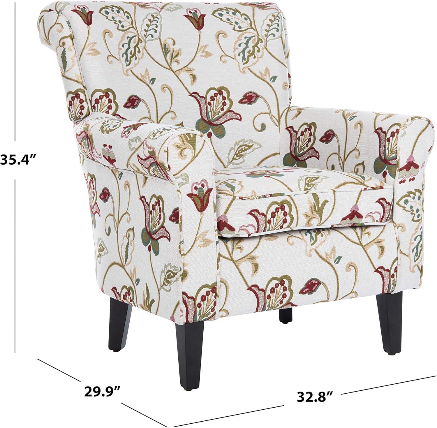 image:imageSafavieh Mercer Collection Margaret Ivory Floral Cotton Club ChairRed White