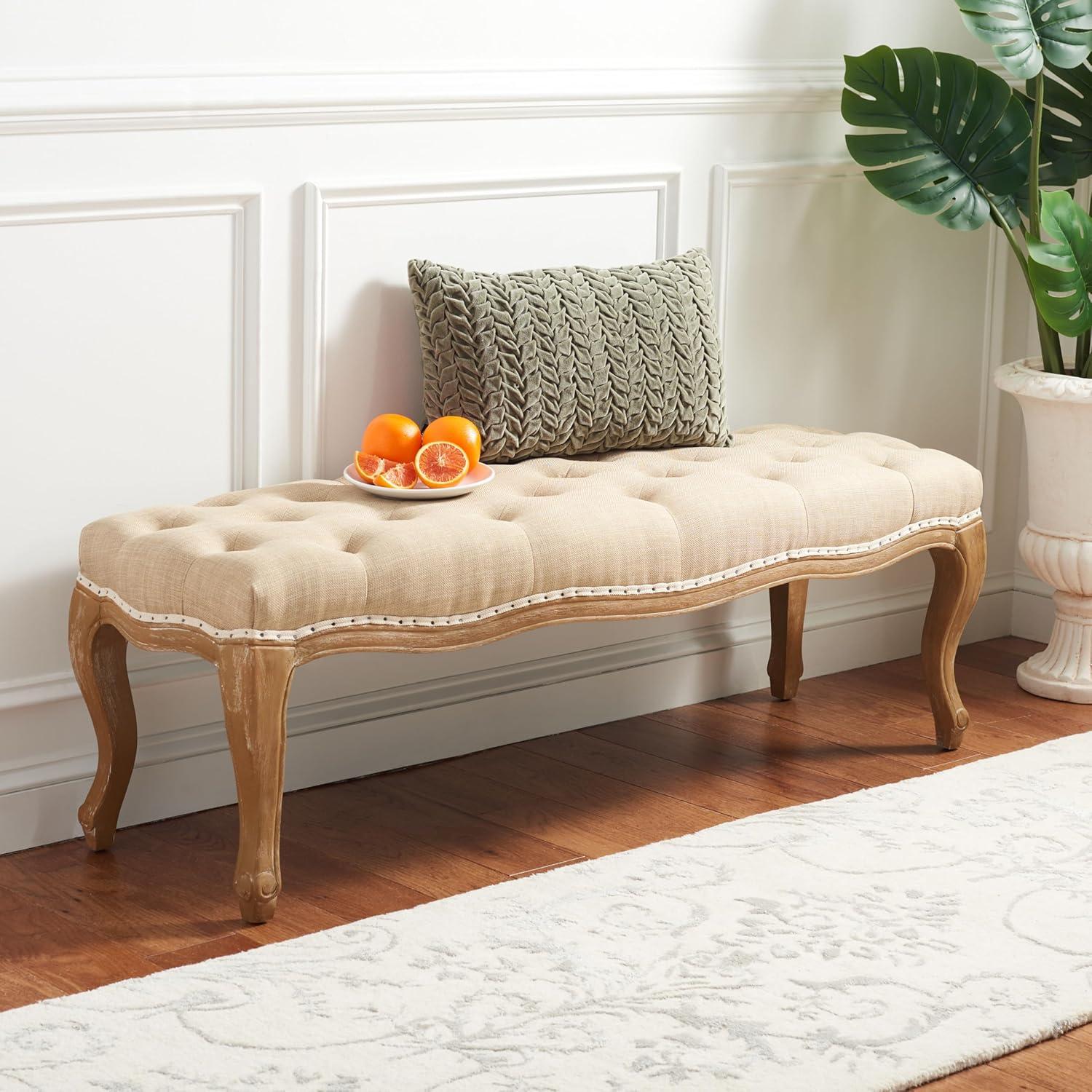image:imageSafavieh Mercer Collection Randy Beige Linen BenchWheat Natural Cream