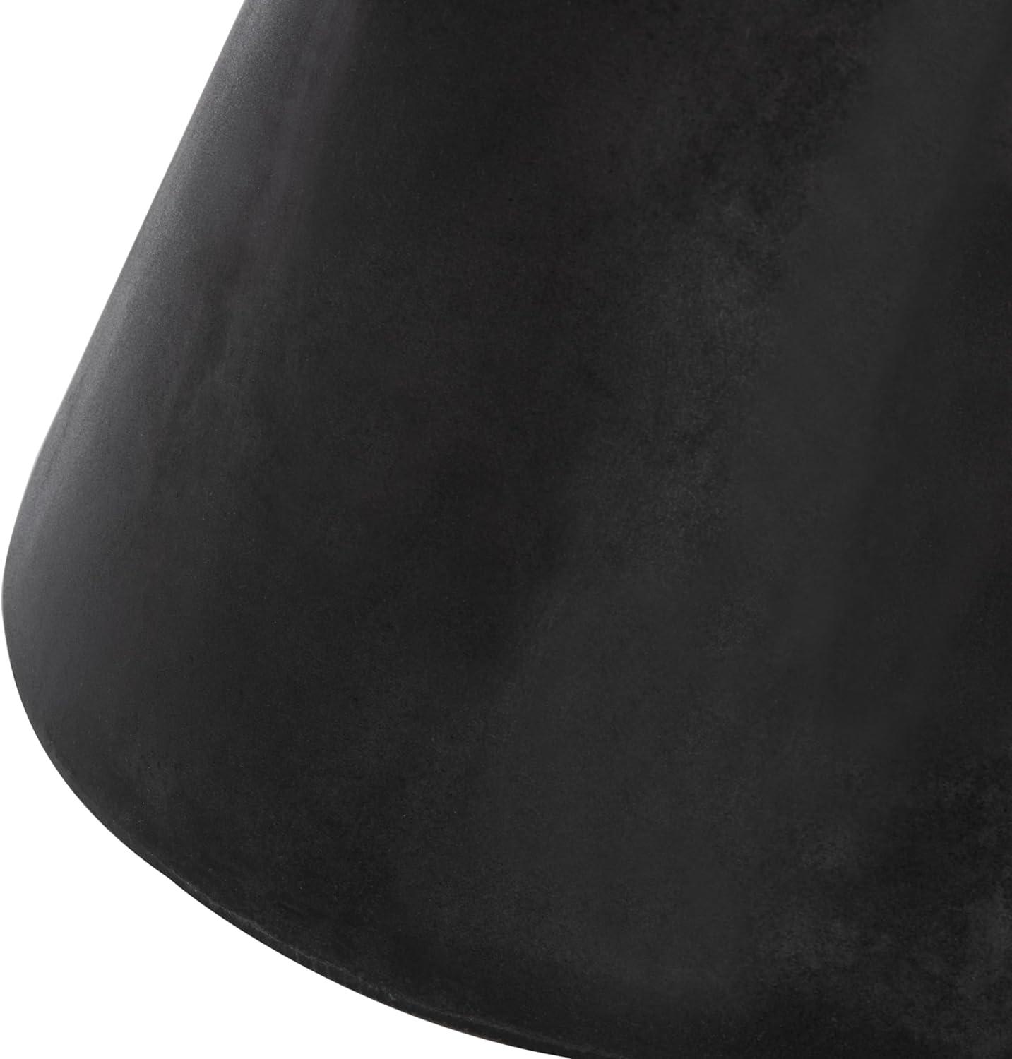 image:imageSafavieh Outdoor Collection Athena Modern Concrete Dark Grey Round 177inch Accent TableBlack