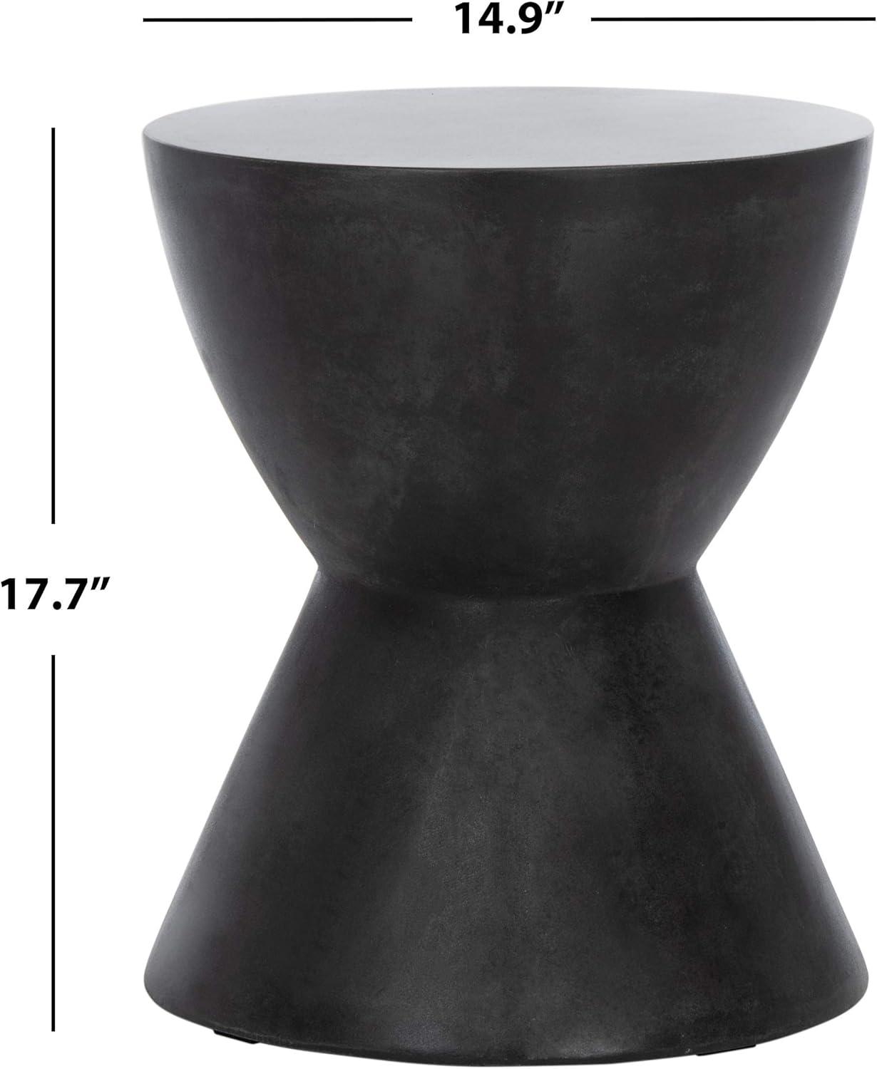 image:imageSafavieh Outdoor Collection Athena Modern Concrete Dark Grey Round 177inch Accent TableBlack