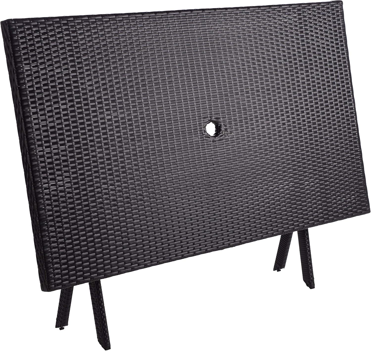 image:imageSafavieh PAT7503A Outdoor Collection Akita Black Rectangle Folding TableBlack