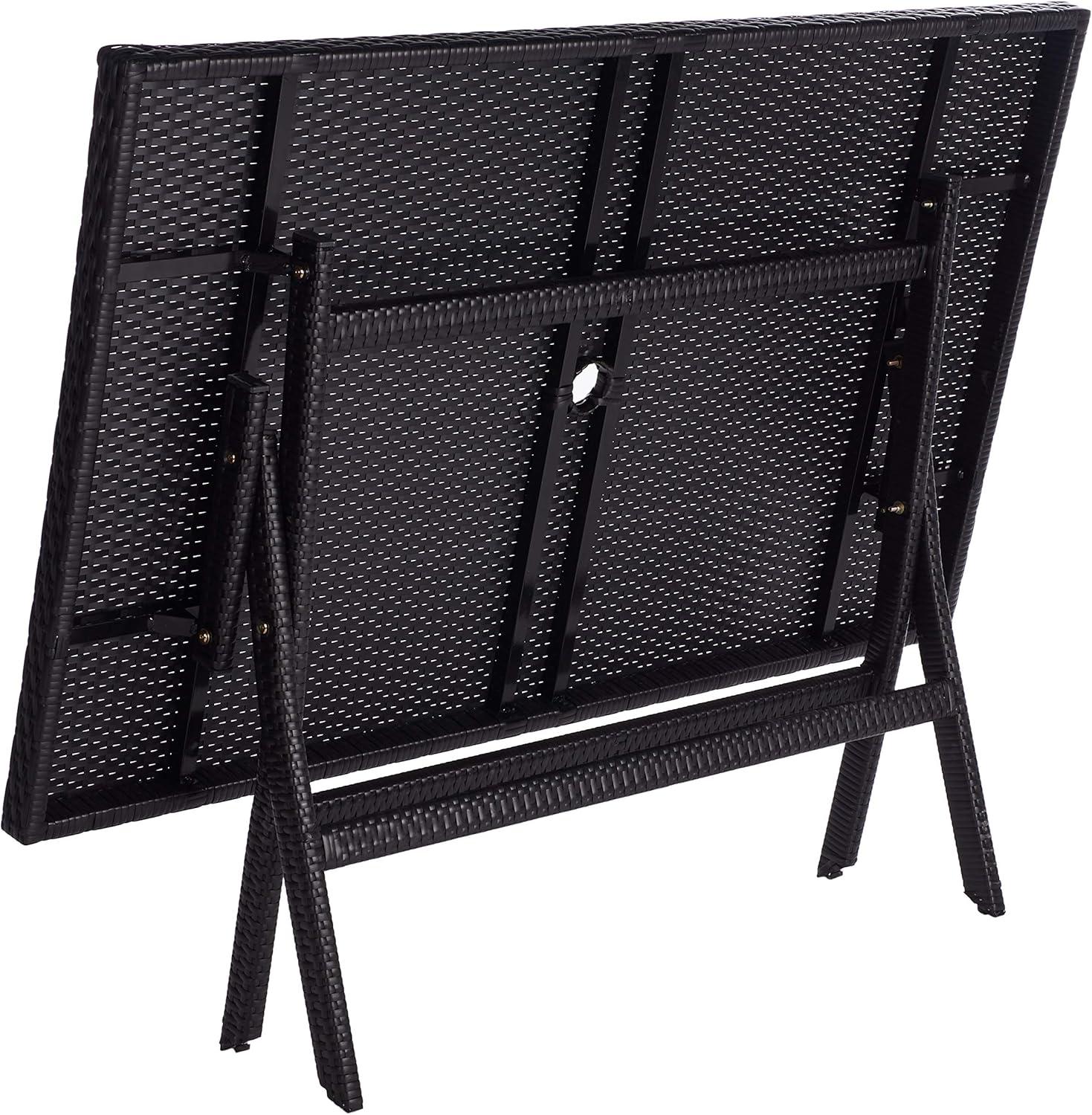 image:imageSafavieh PAT7503A Outdoor Collection Akita Black Rectangle Folding TableBlack