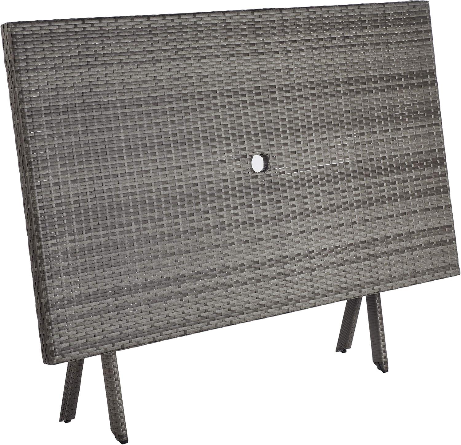 image:imageSafavieh PAT7503A Outdoor Collection Akita Black Rectangle Folding TableGrey
