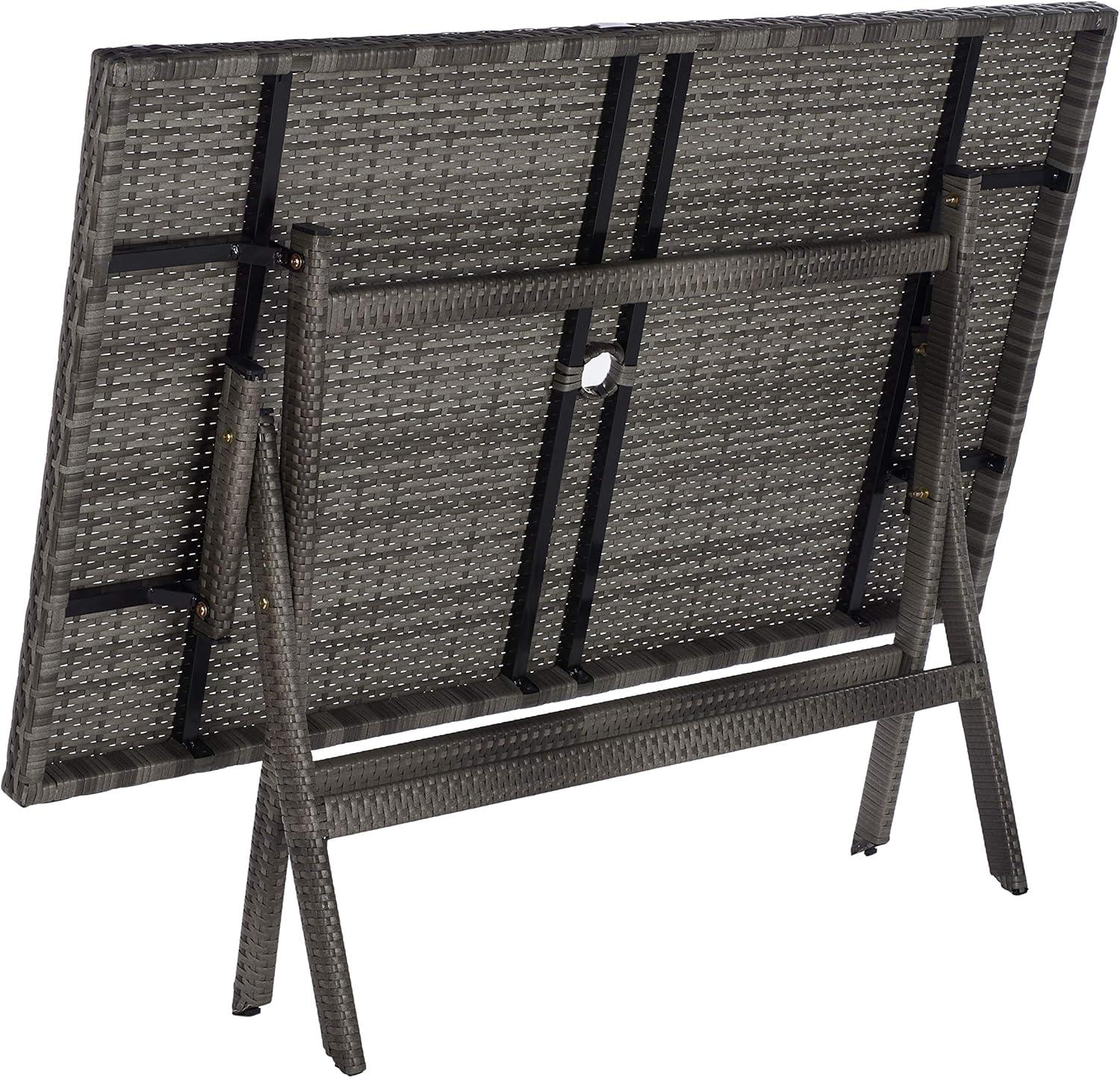 image:imageSafavieh PAT7503A Outdoor Collection Akita Black Rectangle Folding TableGrey