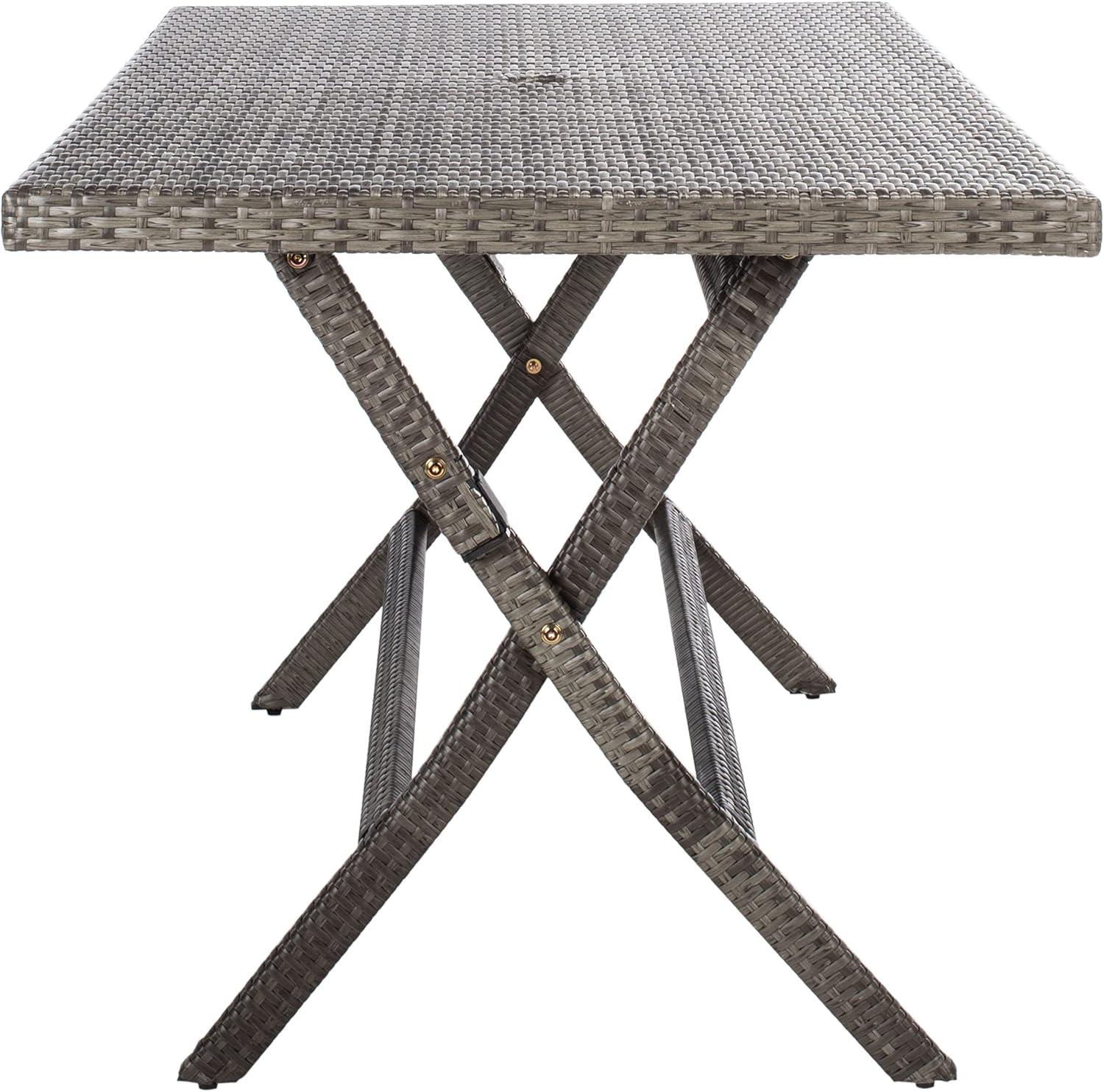 image:imageSafavieh PAT7503A Outdoor Collection Akita Black Rectangle Folding TableGrey Brown White