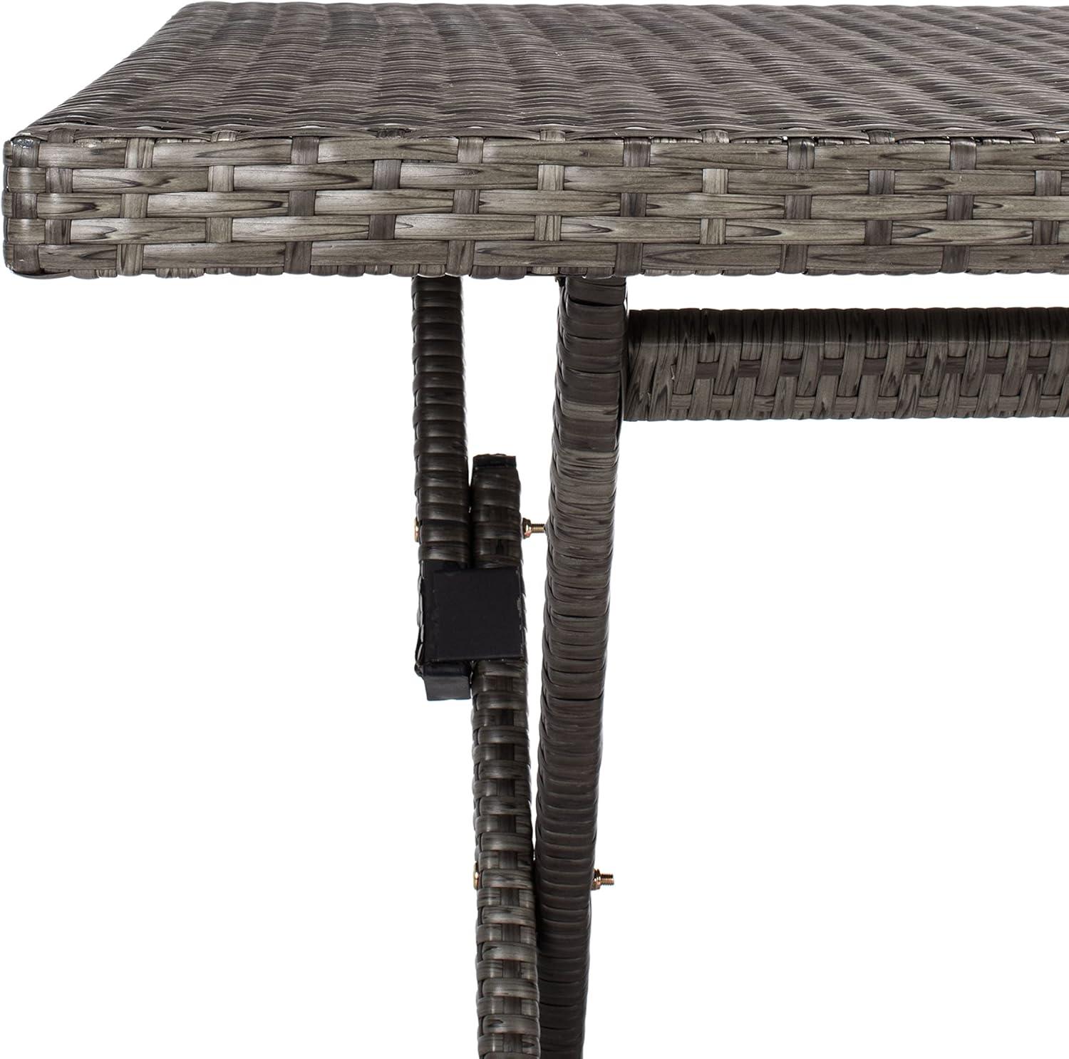 image:imageSafavieh PAT7503A Outdoor Collection Akita Black Rectangle Folding TableGrey Brown White