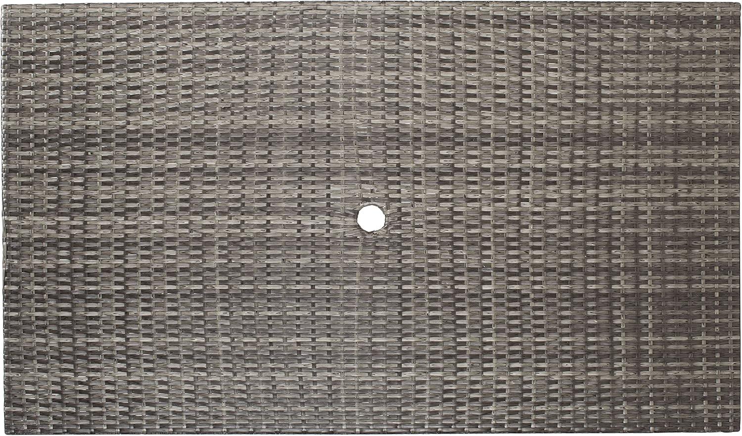 image:imageSafavieh PAT7503A Outdoor Collection Akita Black Rectangle Folding TableGrey Brown White