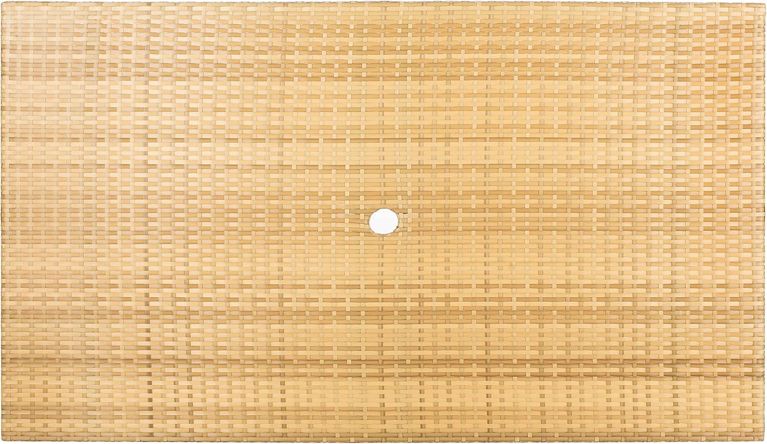 image:imageSafavieh PAT7503A Outdoor Collection Akita Black Rectangle Folding TableNatural White
