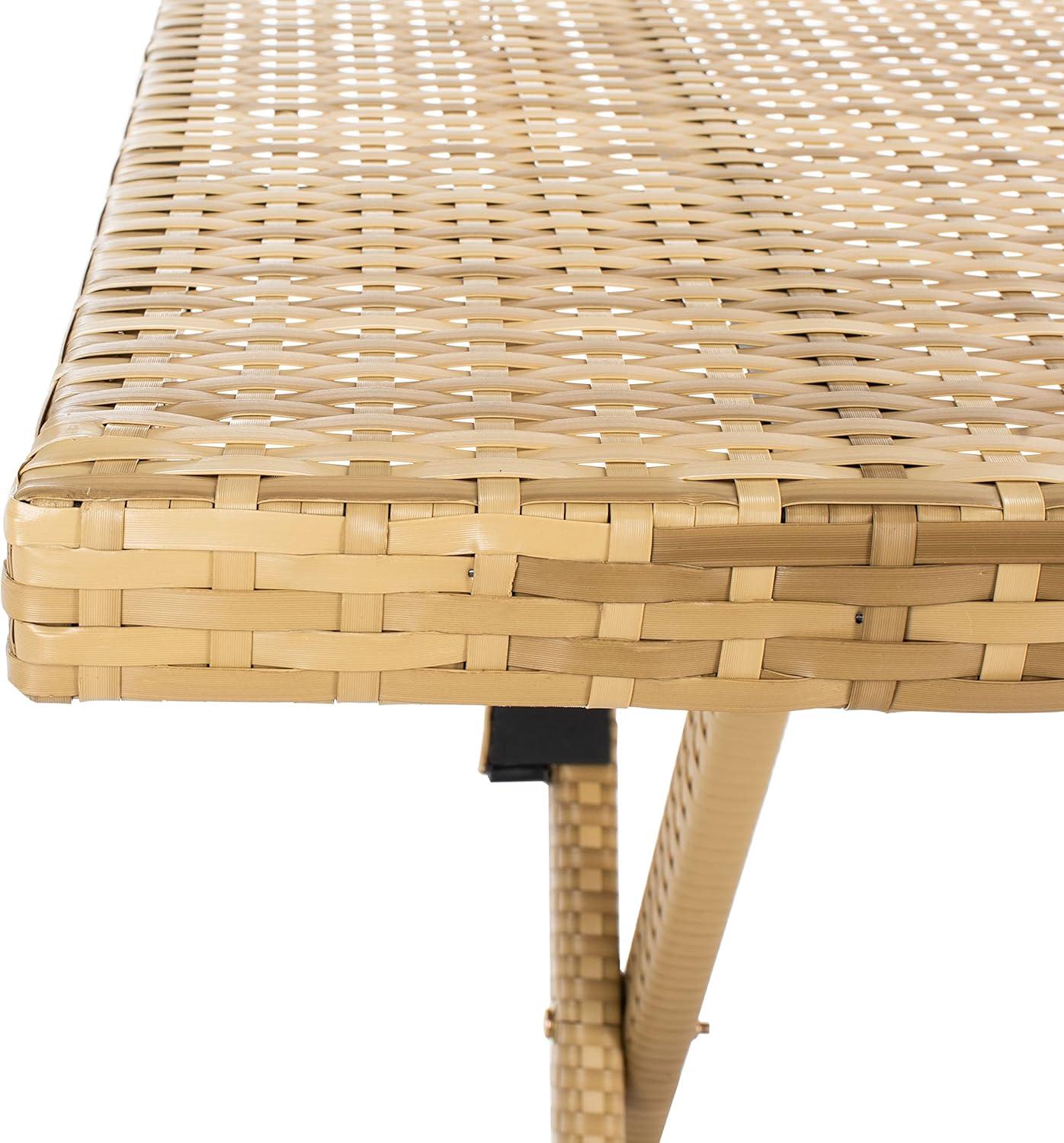 image:imageSafavieh PAT7503A Outdoor Collection Akita Black Rectangle Folding TableNatural White