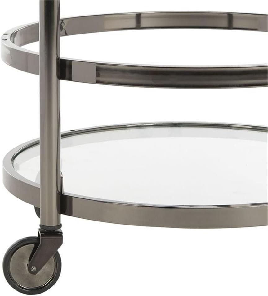 image:imageSafavieh Sienna Bar Cart Black NickelGlassBlack Nickel Glass