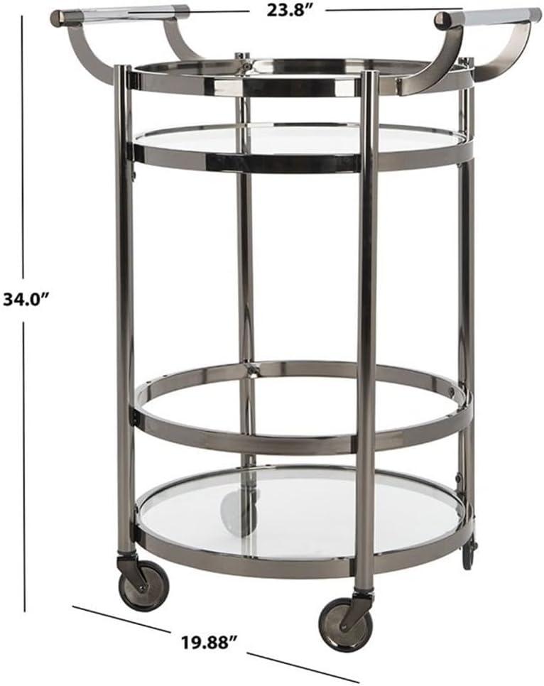 image:imageSafavieh Sienna Bar Cart Black NickelGlassBlack Nickel Glass