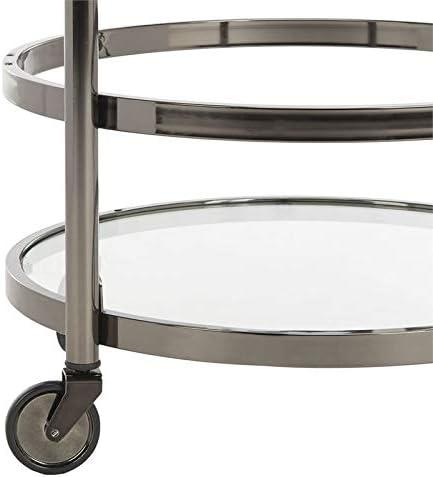 image:imageSafavieh Sienna Bar Cart Black NickelGlassBlack Nickel Glass
