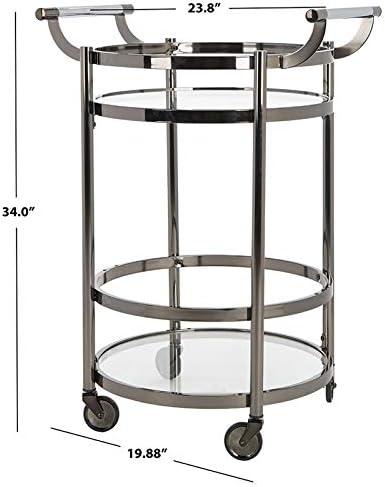 image:imageSafavieh Sienna Bar Cart Black NickelGlassBlack Nickel Glass