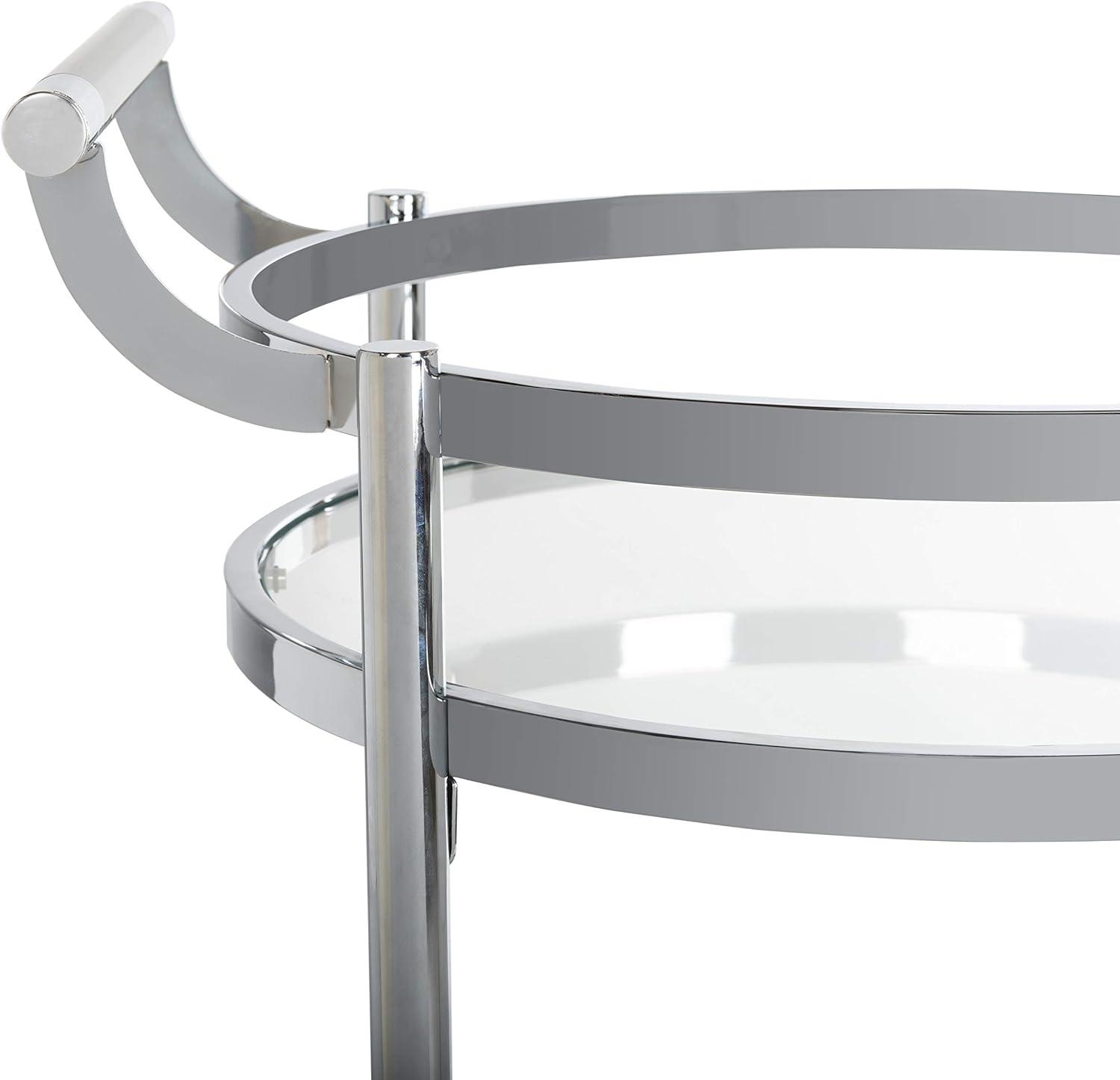 image:imageSafavieh Sienna Bar Cart Black NickelGlassChrome Glass