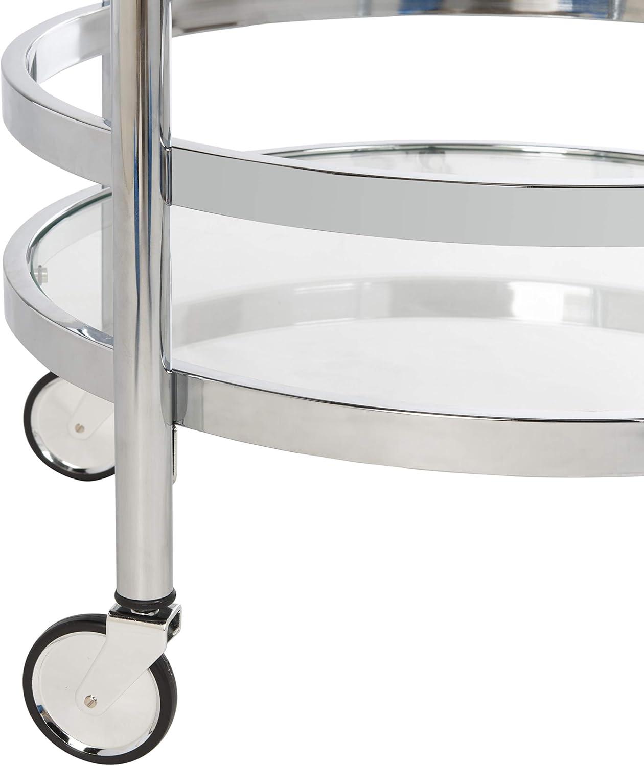 image:imageSafavieh Sienna Bar Cart Black NickelGlassChrome Glass