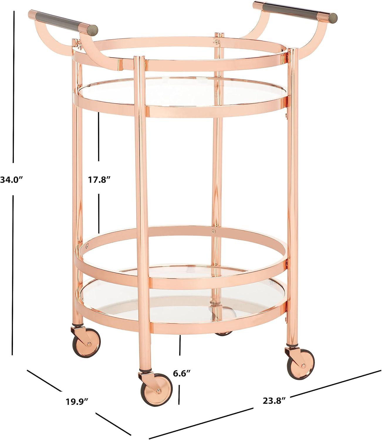image:imageSafavieh Sienna Bar Cart Black NickelGlassRose Gold
