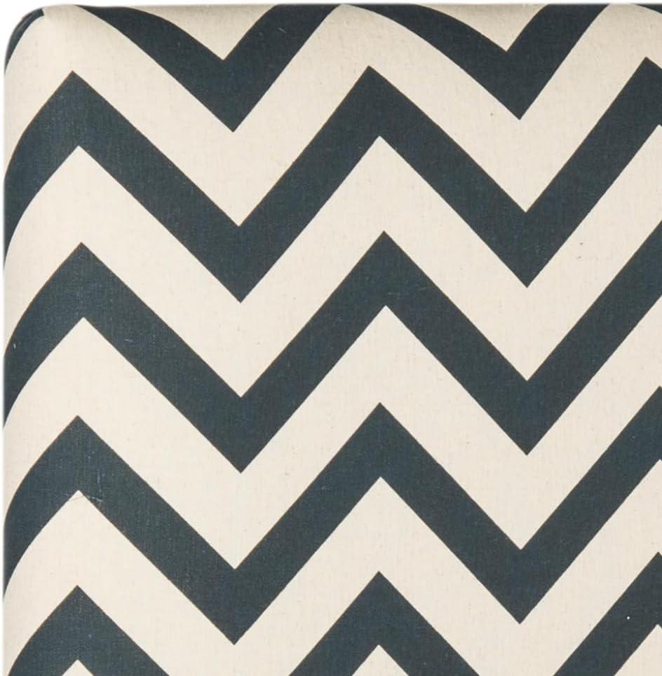 image:imageSafavieh Ziggy Grey White Upholstered Chevron Headboard QueenNavy White