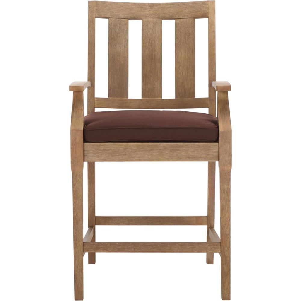 image:imageCouture Patio Collection San Salvador Natural and White 245inch Patio Counter Stools Set of 2NaturalDark Brown