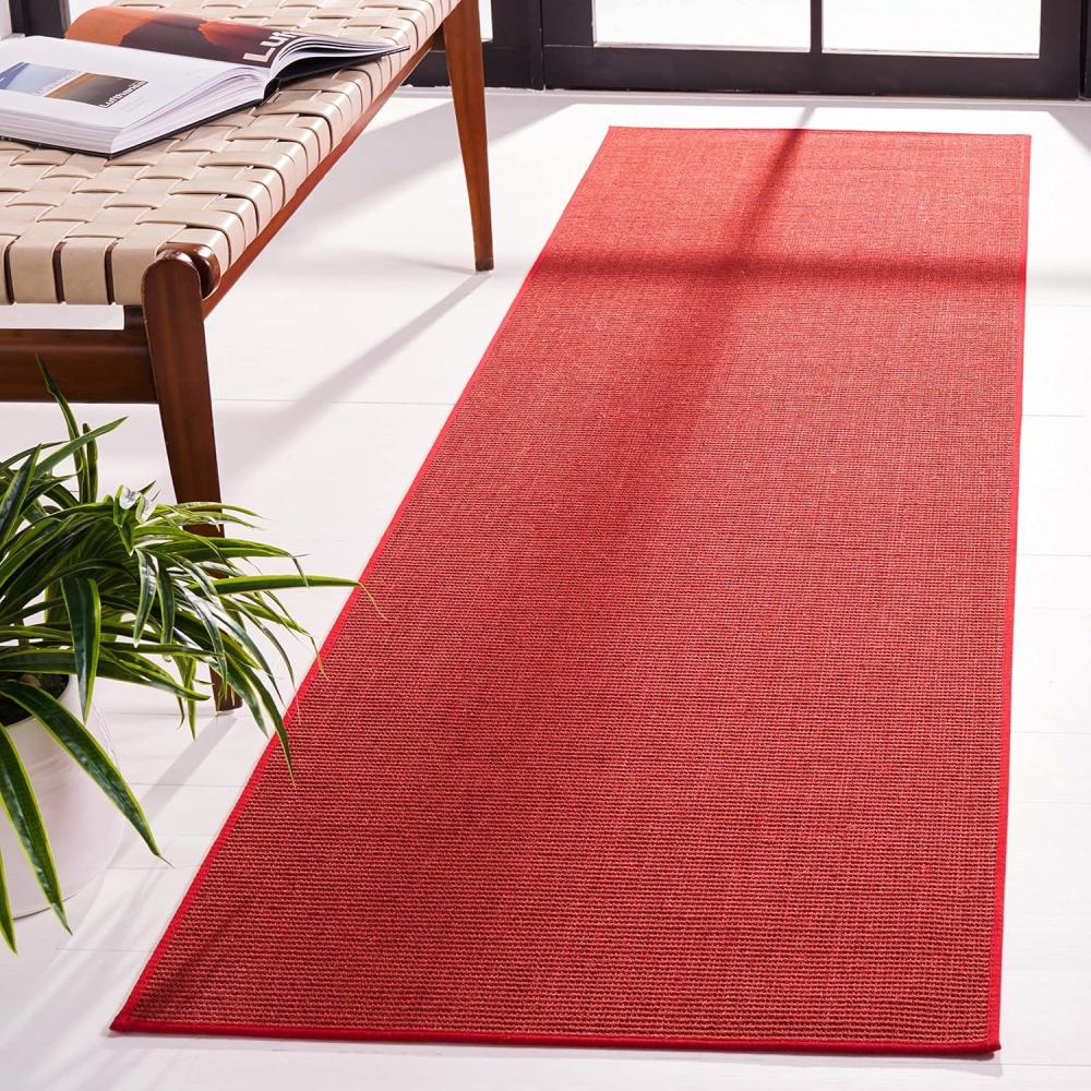image:imageMartha Stewart x SAFAVIEH Area Rug Collection 4 x 6 Red Sisal amp Jute Farmhouse Style Ideal for Living Room Foyer Bedroom Accent Space MSR9501QRed