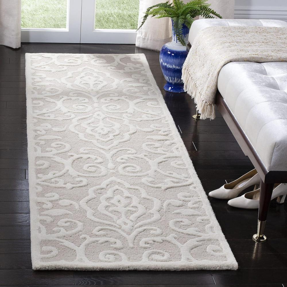 image:imageMartha Stewart x SAFAVIEH Area Rug Collection 4 x 6 Whetstone Grey Handmade Wool Marais Scroll Design Ideal for Living Room Foyer Bedroom Accent Space MSR4324AFledgling