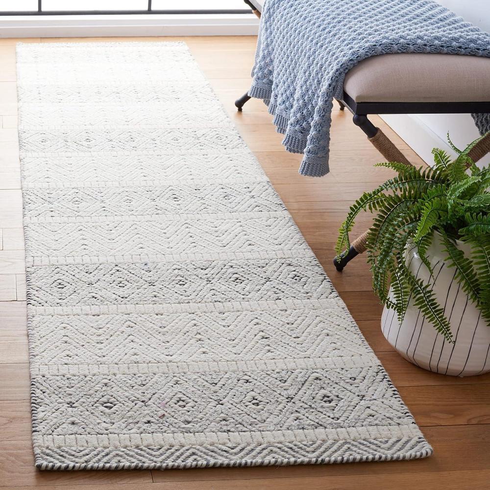 image:imageMartha Stewart x SAFAVIEH Area Rug Collection 5 x 8 Ivory amp Grey Handmade Wool Ideal for Living Room Bedroom Office Dining Space MSR9606AIvoryGrey