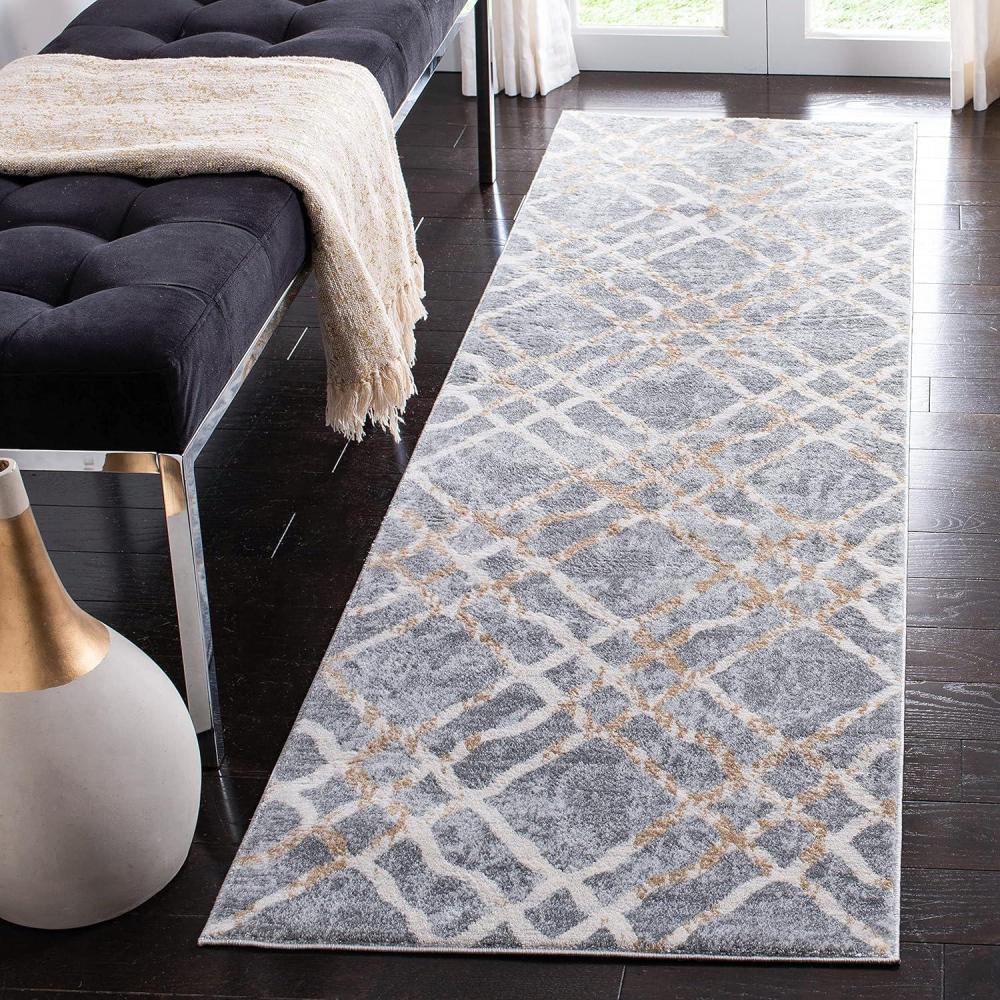 image:imageMartha Stewart x SAFAVIEH Area Rug Collection  53 x 77 Ivory amp Turquoise Blue NonShedding amp Easy Cleaning Ideal for Living Room Bedroom Office Dining Space MSR0957ASilverIvory