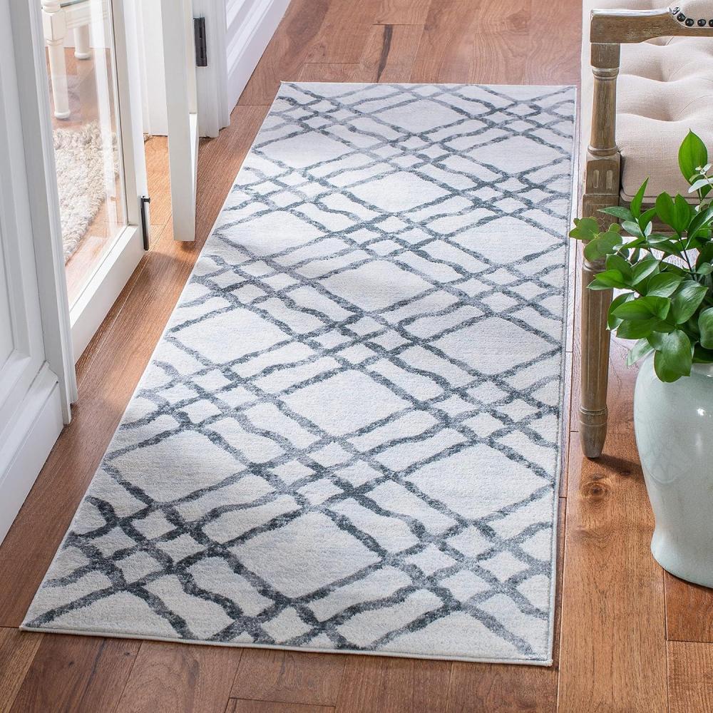 image:imageMartha Stewart x SAFAVIEH Area Rug Collection 53 x 77 Ivory amp Turquoise Blue NonShedding amp Easy Cleaning Ideal for Living Room Bedroom Office Dining Space MSR0957AIvoryGrey