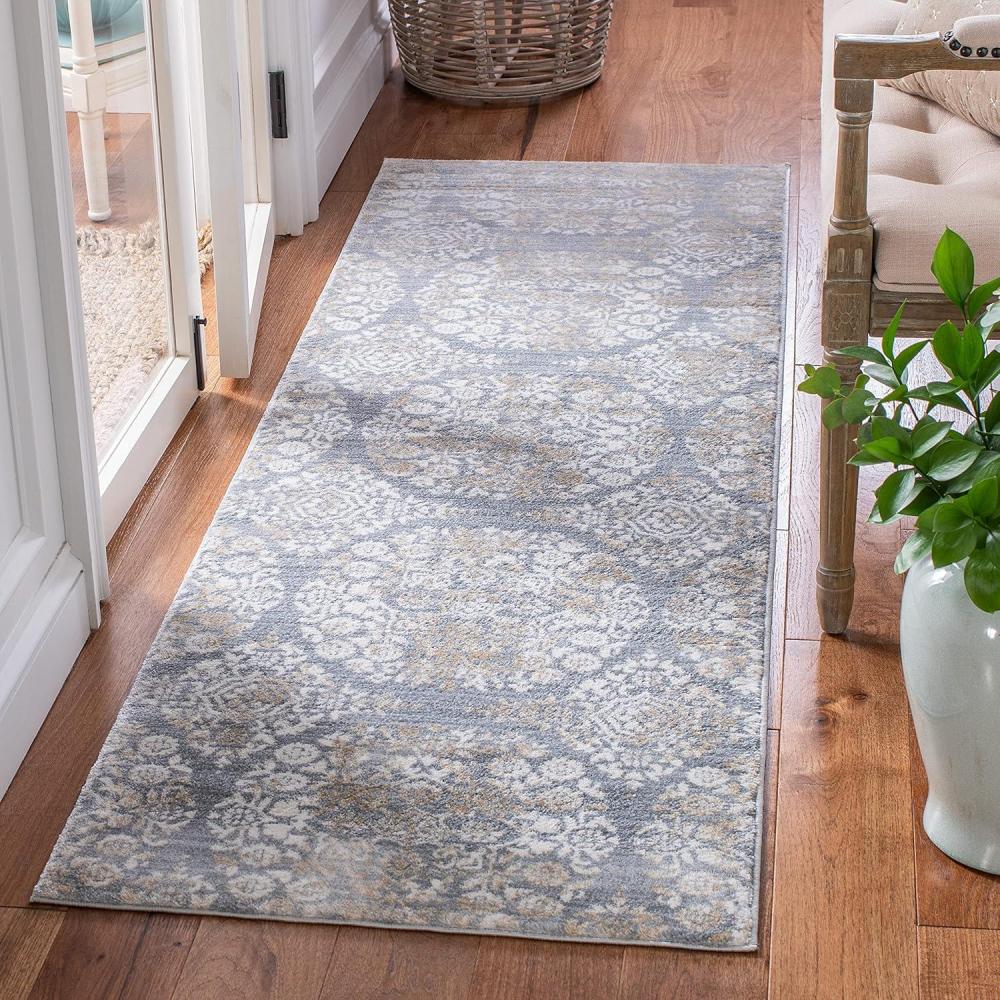 image:imageMartha Stewart x SAFAVIEH Area Rug Collection 53 x 77 Silver amp Ivory NonShedding amp Easy Cleaning Ideal for Living Room Bedroom Office Dining Space MSR0958GSilverIvory