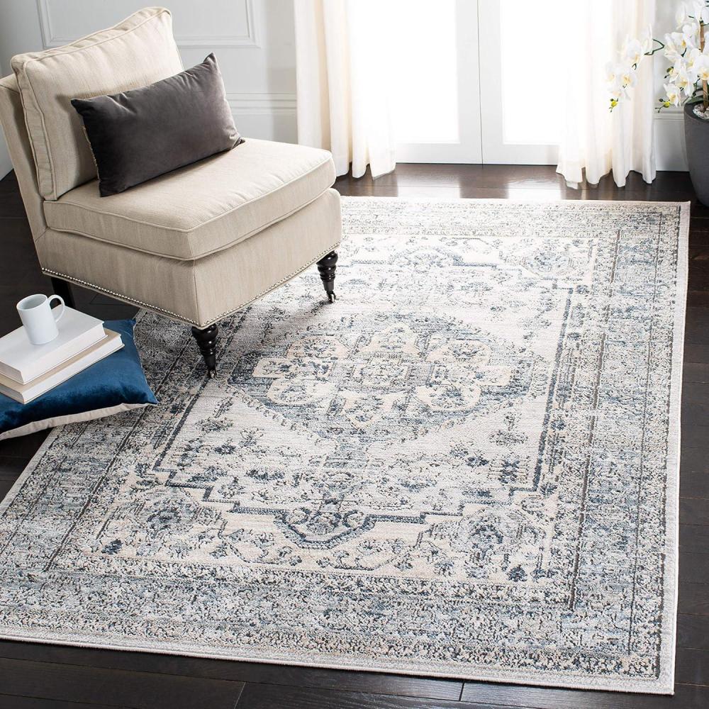 image:imageMartha Stewart x SAFAVIEH Area Rug Collection 9 x 12 Light Blue amp Ivory NonShedding amp Easy Cleaning Ideal for Living Room Bedroom Office Dining Space MSR877MLight Blue Ivory