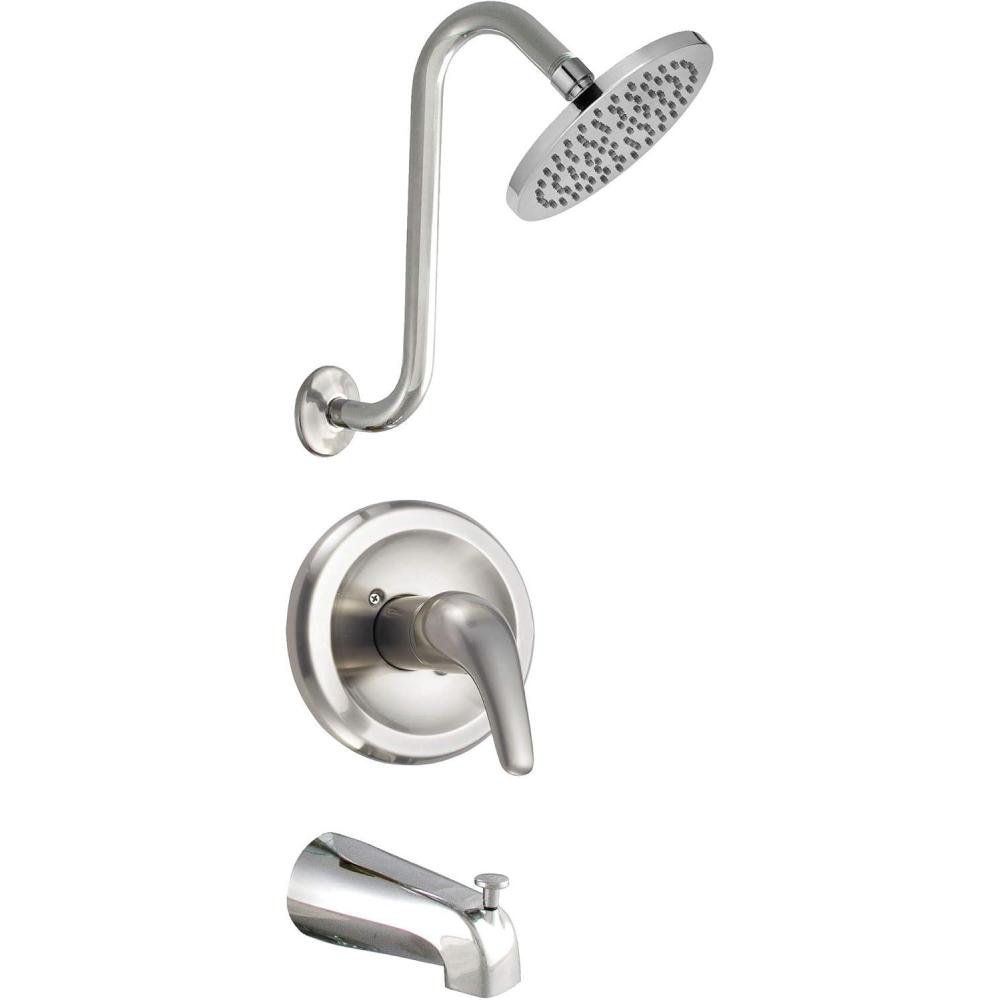 image:imageSAFAVIEH BRC3340C Solea Collection Summit Bathroom Combination Bathtub Faucet and Shower Head Set Chrome